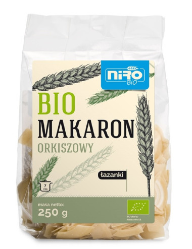 MAKARON (ORKISZOWY) ŁAZANKI BIO 250 g - NIRO