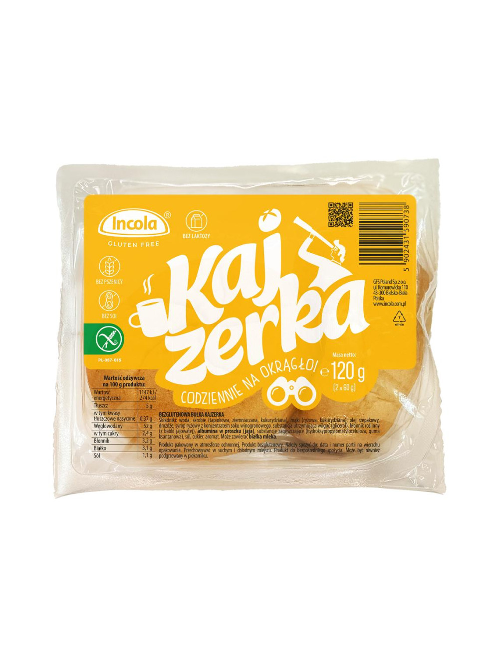 BUŁKI KAJZERKI BEZGLUTENOWE (2 szt.) 120 g - INCOLA