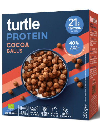 KULKI PROTEINOWE KAKAOWE BEZGLUTENOWE BIO 250 g - TURTLE